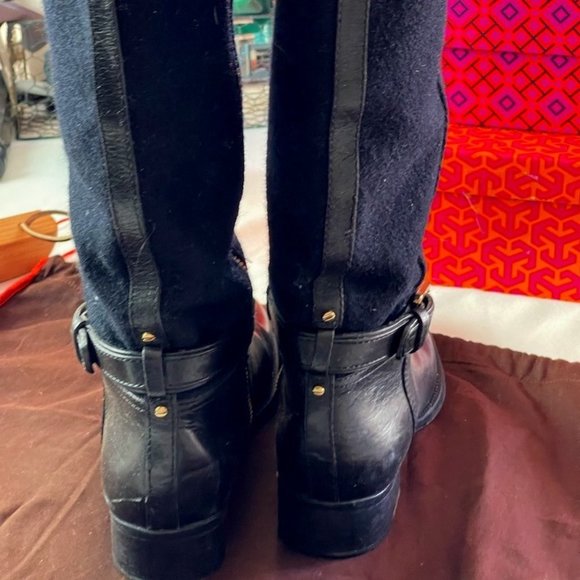 Tory Burch Blaire  Wool & Leather riding boot - Picture 3 of 11